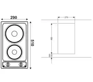 Amica Płyta elektryczna Pea 0420 Inox 2 pola