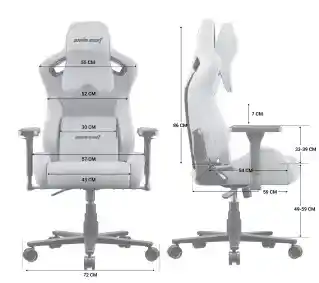 Anda Seat Kaiser Frontier XL Gamingowy do 150kg Tkanina Szary Fotel gamingowy