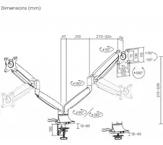 ART L-36HD od 17 do 35 Max 15kg Uchwyt do monitora