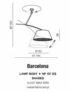 Azzardo Lampa wisząca abażur BARCELONA chrom AZ2288