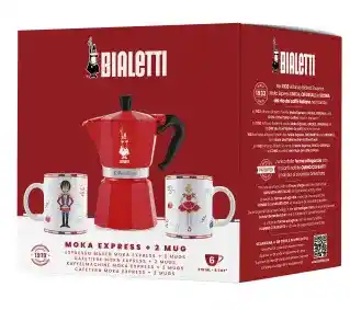 Bialetti Moka Express 6tz 300ml 2 kubki Czerwony Kawiarka