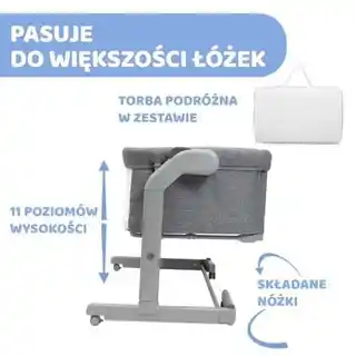 Chicco Łóżeczko Next2Me Magic Evo Grey Mist