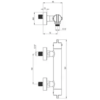 Deante Bateria prysznicowa termostatyczna Stal Szczotkowana BCH_F4BT