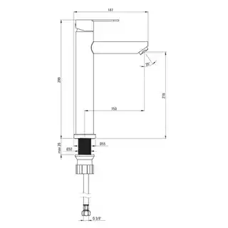 Deante Bateria umywalkowa Lupo BLU F20K Stalowy