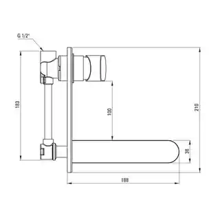 Deante Bateria umywalkowa podtynkowa Alpinia Gold BGA_Z54L