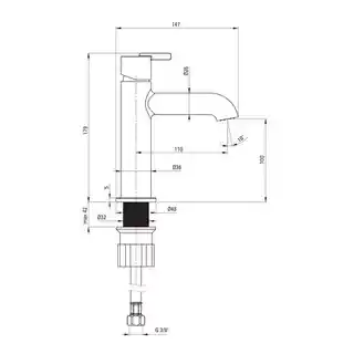 Deante Bateria umywalkowa SILIA nero BQS_N20M