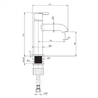 Deante Bateria umywalkowa Silia Stal Szczotkowana BQS_F20M