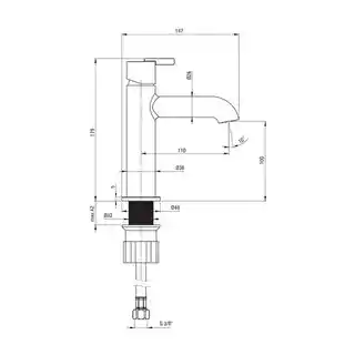 Deante Bateria umywalkowa Silia Titanium BQS_D20M