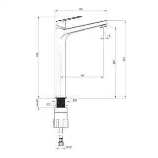 Deante Bateria umywalkowa wysoka - ECO-aerator Jaśmin Chrom BGJE020K