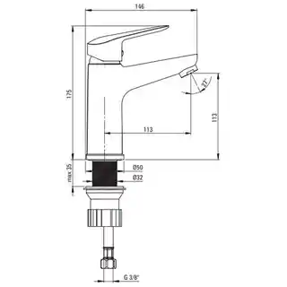 Deante Neo Boro Bateria umywalkowa chrom BMO020M