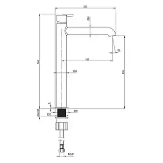 Deante Silia Bateria umywalkowa wysoka titanium BQSD20K