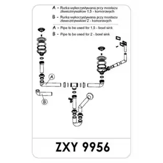 Deante Syfon do zlewozmywaka stalowego 1 5- i 2-komorowego - odpływ 2 ZXY_9956