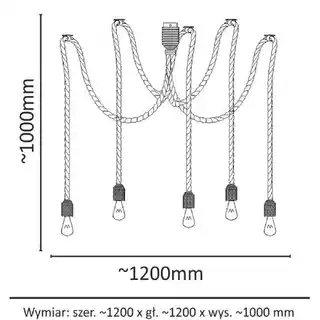 Goldlux Lampa sufitowa Pajączek Rope 312921 Czarno-beżowy