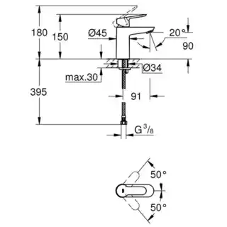 Grohe Bateria umywalkowa BauEdge S chrom 23330000