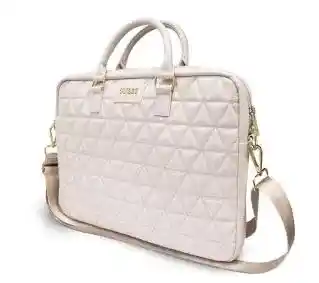 Guess Torba do laptopa Quilted Computer Bag 16 cali Różowy