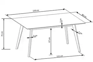 Halmar Zestaw CORDOBA 80x120 Dąb naturalny