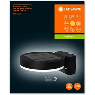 Ledvance Kinkiet zewnętrzny Endura Style Solar Sensor Wall Circle BK Czarny