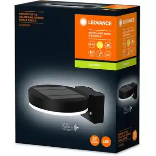 Ledvance Kinkiet zewnętrzny Endura Style Solar Sensor Wall Circle BK Czarny