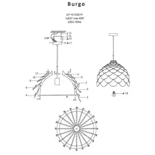 Light Prestige BURGO lampa wisząca duża LP-101335/1P L