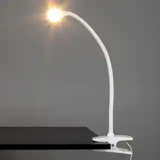 Lindby Baris LED Lampa Biurkowa z Klipsem White 9643006