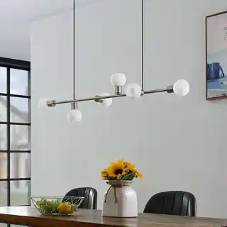 Lindby Biscala Lampa Wisząca Nickel/Opal 9627873