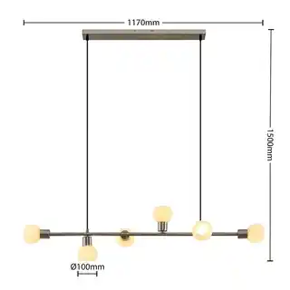 Lindby Biscala Lampa Wisząca Nickel/Opal 9627873