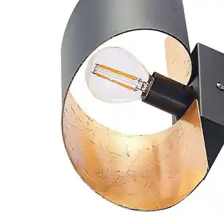 Lindby Chenotara Lampa Ścienna Black/Gold 9627631