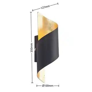 Lindby Chenotara Lampa Ścienna Black/Gold 9627631