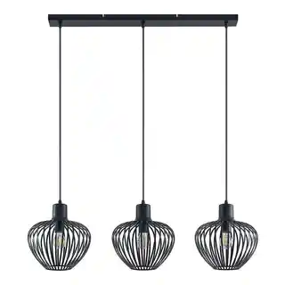 Lindby Deandre 3 Lampa Wisząca Black 9628421