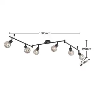 Lindby Eridia 6 Lampa Sufitowa Black 9627856