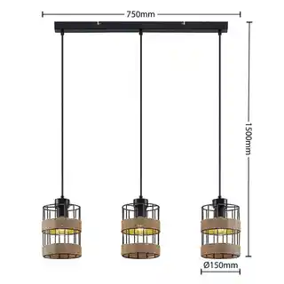 Lindby Espinia 3 Lampa Wisząca Black 9627912