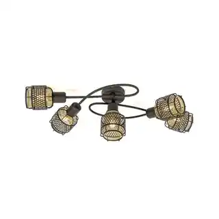 Lindby Eudoria 5 Round Lampa Sufitowa Black/Gold 10010499