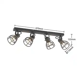 Lindby Flintos 4 Lampa Sufitowa Black 9628348