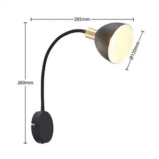 Lindby Genora Lampa Ścienna m/Ledning Black 9627839