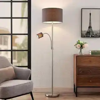 Lindby Jaileen Lampa Podłogowa Grey/Nickel 8032248