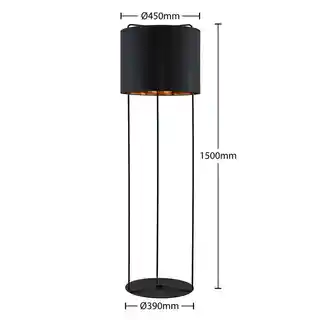 Lindby Kesta Lampa Podłogowa Black/Gold 9627132