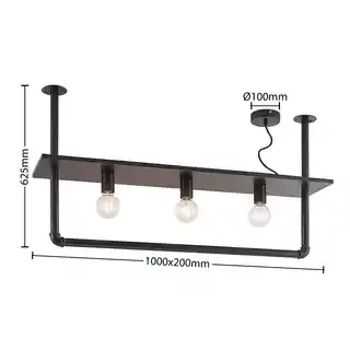 Lindby Kirista 3 Lampa Sufitowa Black 9627713