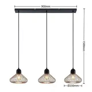 Lindby Metehan 3 Lampa Wisząca Copper 9628360