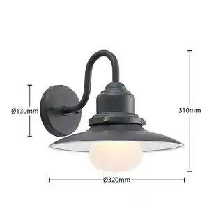 Lindby Roisin Ścienna Lampa Ogrodowa Dark Grey 9915011