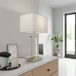 Lindby Sigurd Lampa Stołowa White/Nickel 9624413