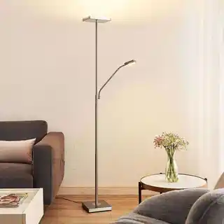 Lindby Sumani LED Lampa Podłogowa Satin Nickel 9945430