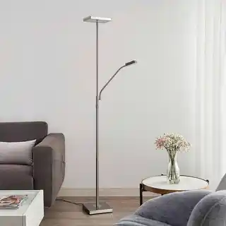 Lindby Sumani LED Lampa Podłogowa Satin Nickel 9945430