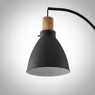 Lindby Trebale Lampa Podłogowa Black/Light Wood 9626268