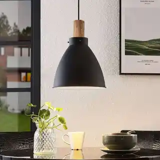 Lindby Trebale Lampa Wisząca Black/Wood 9626269