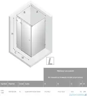 New Trendy Avexa kabina prostokątna 80x120x200 cm przejrzyste lewa EXK-1465