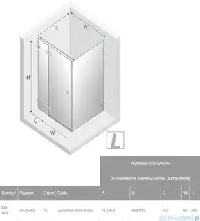 New Trendy Avexa kabina prostokątna 80x90x200 cm przejrzyste lewa EXK-1459