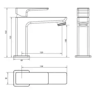 Omnires Parma bateria umywalkowa sztorcowa grafit PM7410GR