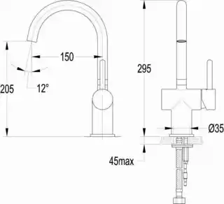 Omnires Y bateria umywalkowa sztorcowa U chrom Y1219CR