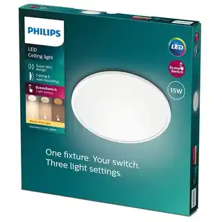 Philips Oprawa sufitowa Superslim 15W LED 2700K Biały IP20