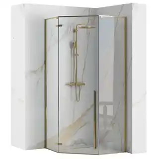 Rea -K4904 Diamond Gold Kabina bez brodzika 900x900x1950, szkło: transparent